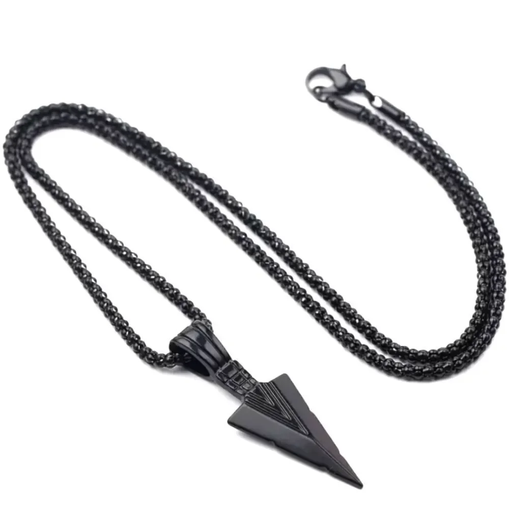 Retro Men's Arrowhead Alloy Pendant Necklace